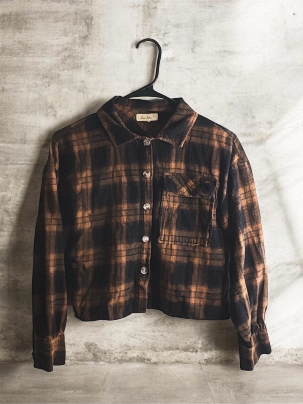 Black & Brown Plaid Button-Up Jacket